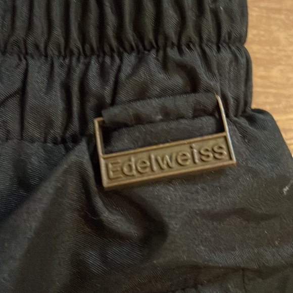 Vintage 80s Edelweiss Stirrup Ski Pants Black High Waist Stretch - Picture 3 of 6